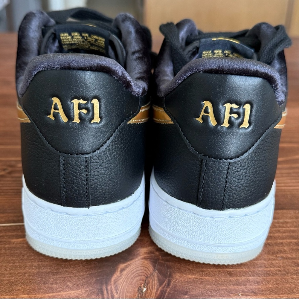 Nike Black and Gold Air Force 1s